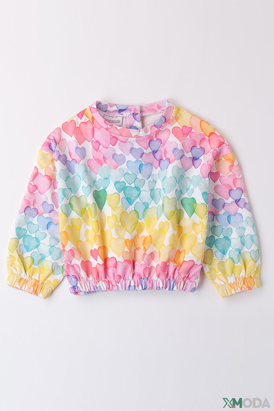 Джемпер Sarabanda дев. с сердечками мультиколор