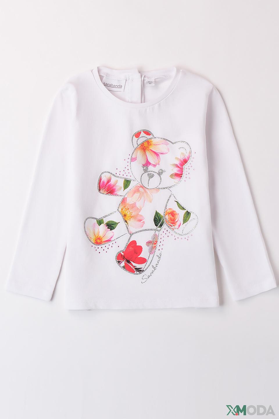 Джемпер Sarabanda дев. с медведем белый