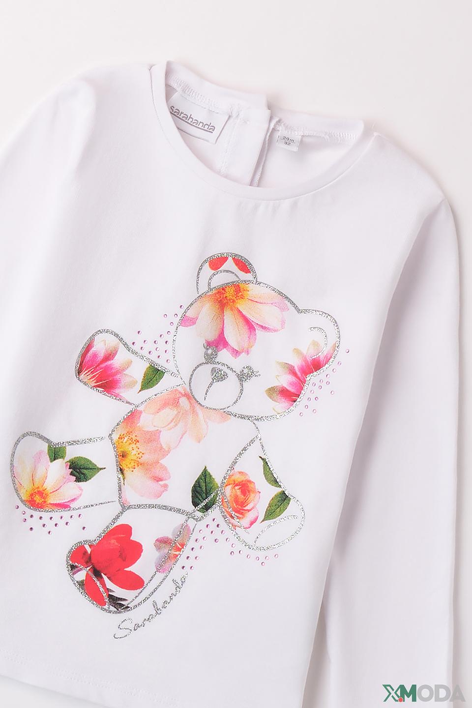 Джемпер Sarabanda дев. с медведем белый