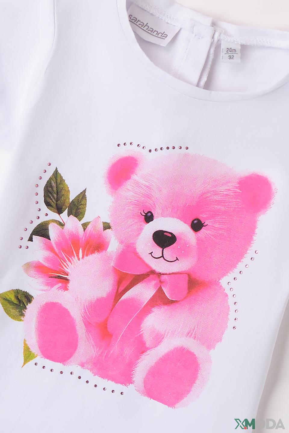 Футболка Sarabanda с мишкой розовый