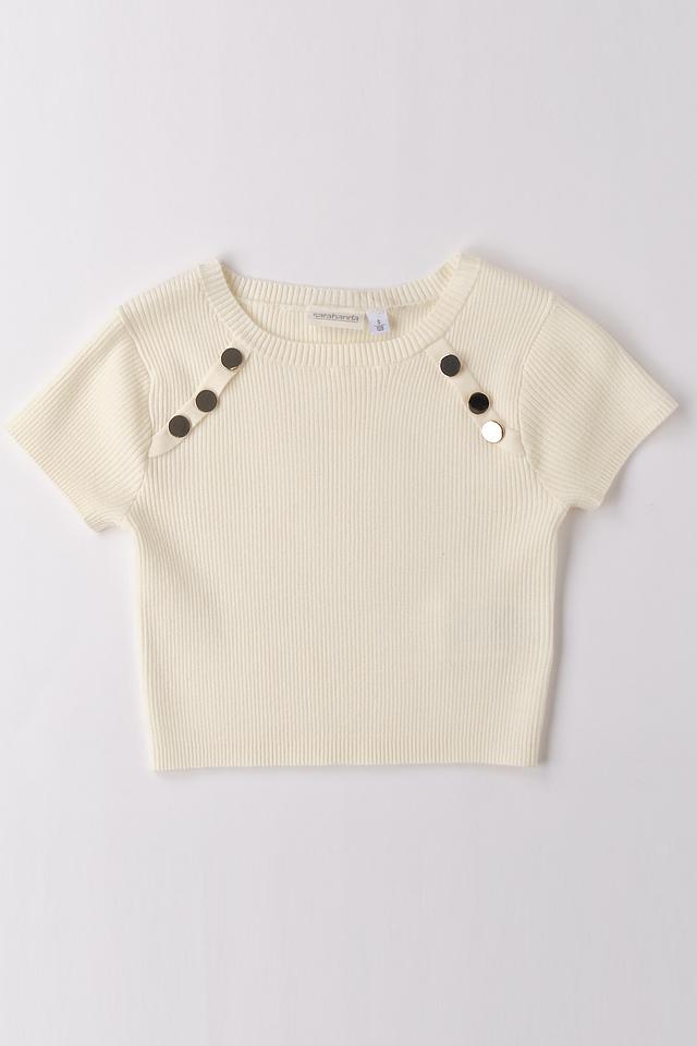 Футболка Sarabanda с пуговицами, кремовая