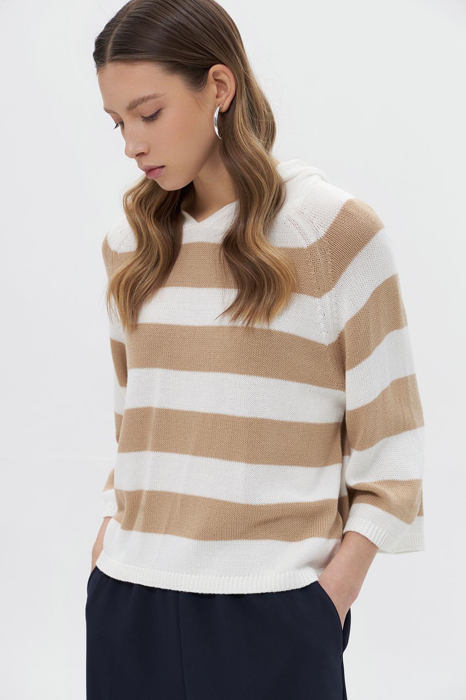 Пуловер Broadway в полоску бежевый