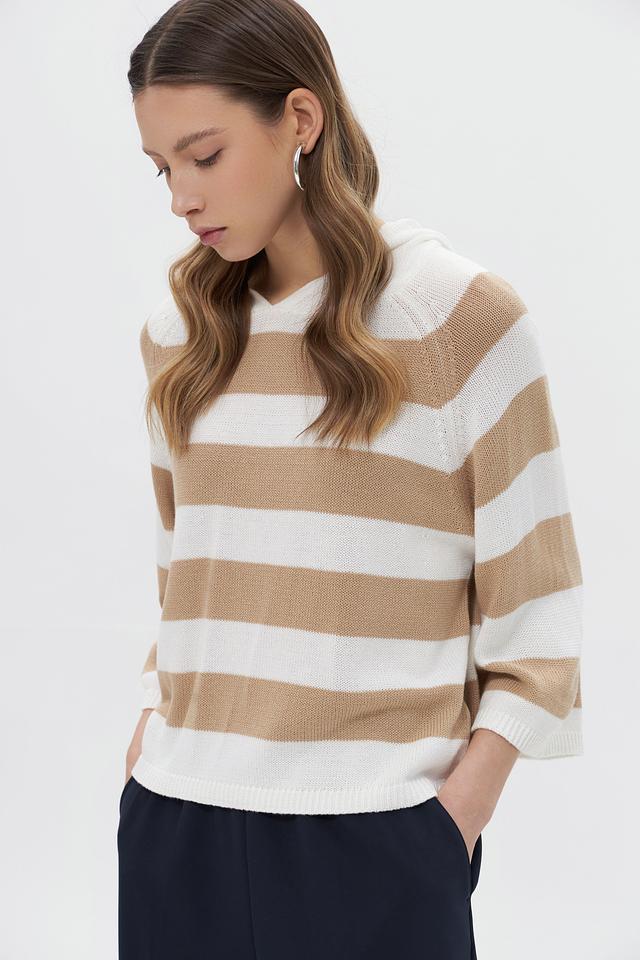 Пуловер Broadway в полоску бежевый