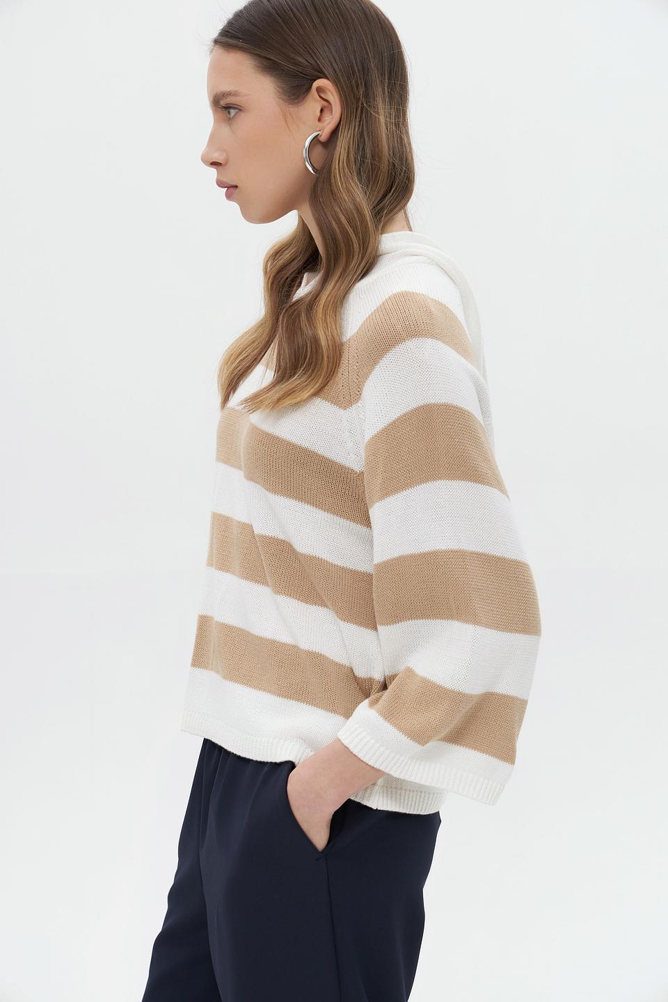 Пуловер Broadway в полоску бежевый