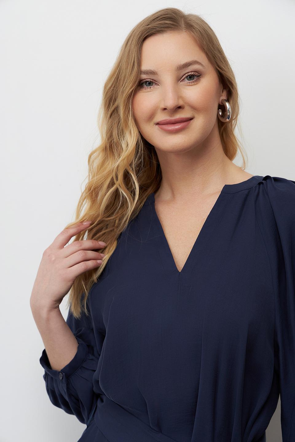 Платье Seidensticker темно-синее с поясом