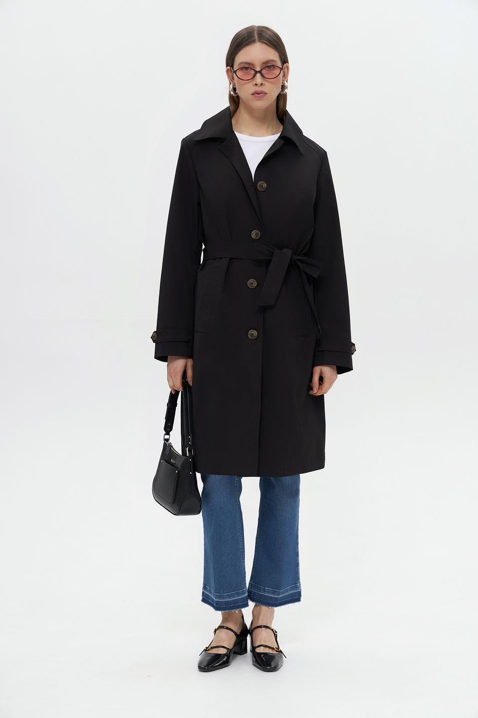 Плащ District классический чёрный