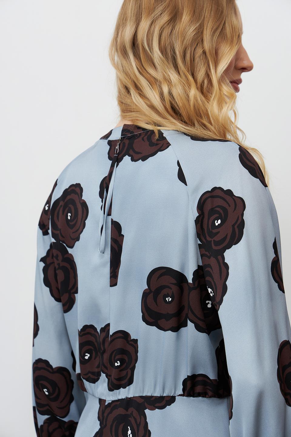 Платье Luisa Cerano с розами голубое