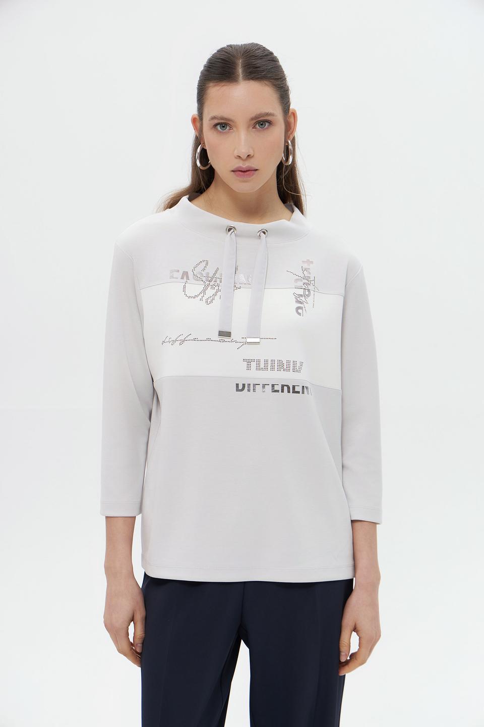 Пуловер Rabe collection с принтом светло-серый