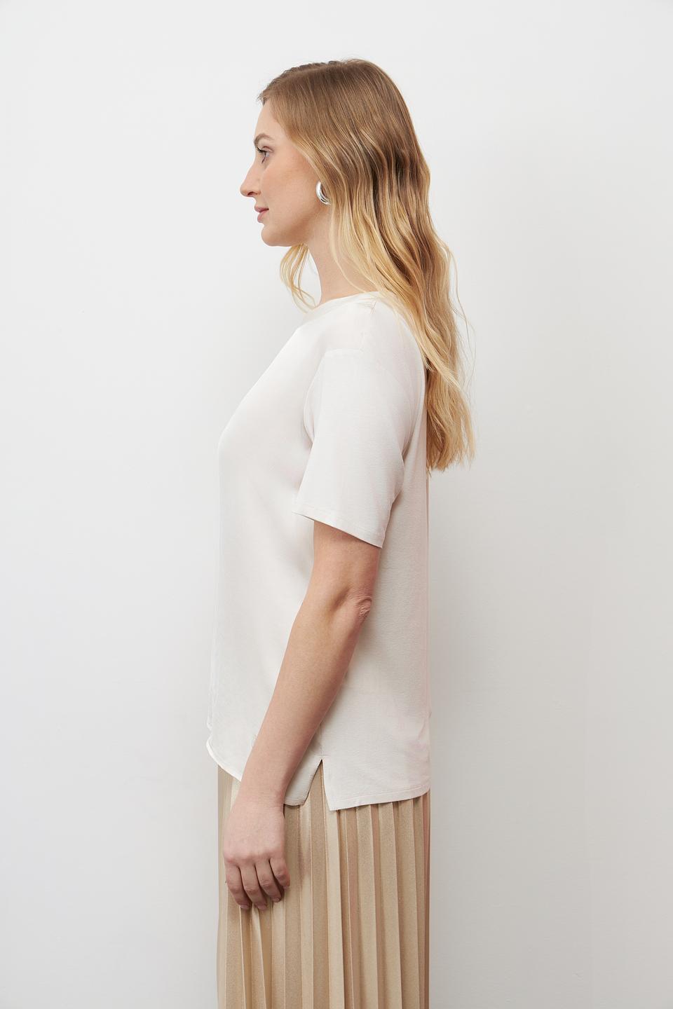 Блуза Lecomte бежевая с коротким рукавом