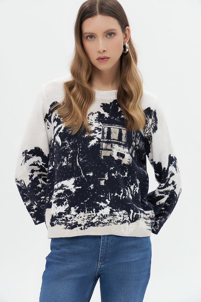 Пуловер Monari с принтом пейзаж