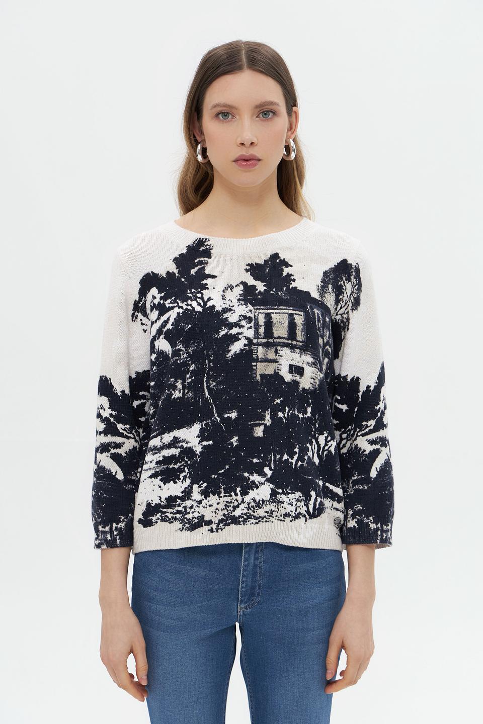 Пуловер Monari с принтом пейзаж