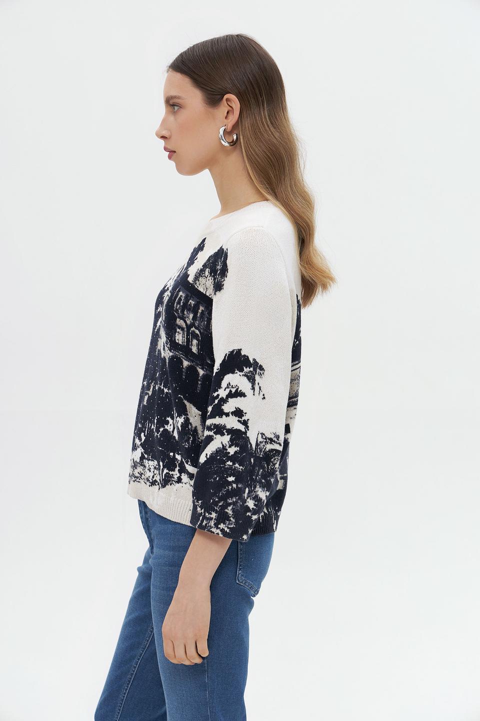 Пуловер Monari с принтом пейзаж