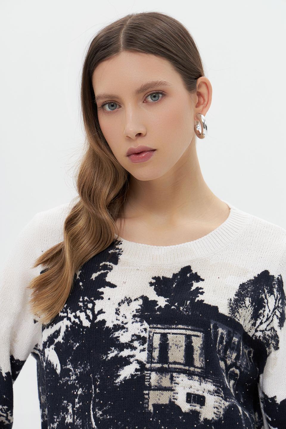 Пуловер Monari с принтом пейзаж