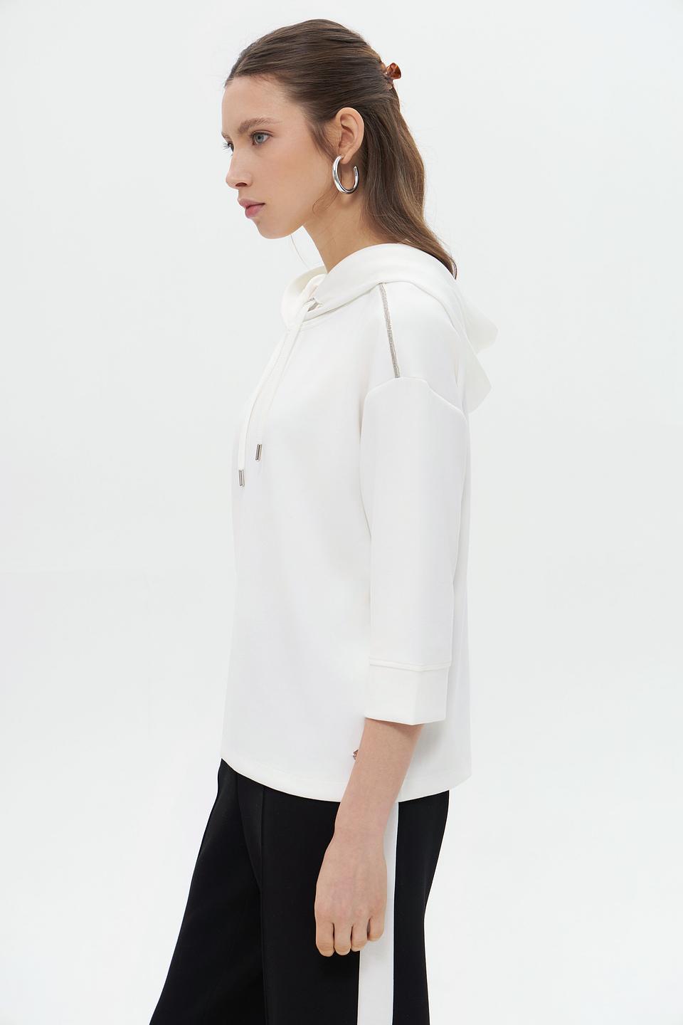 Пуловер Monari с капюшоном белый