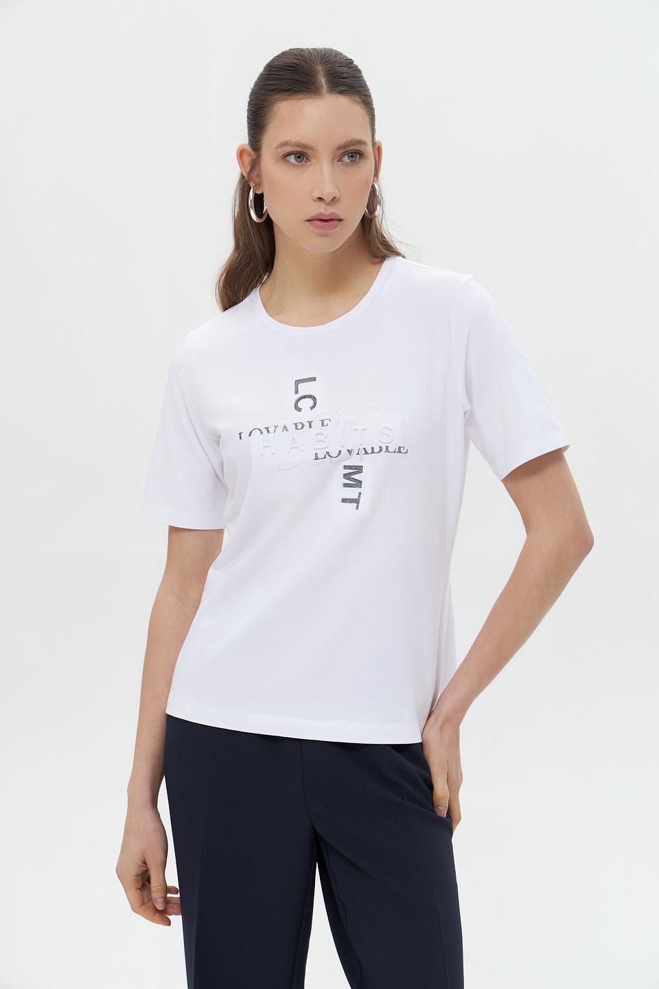 Футболка Lecomte с логотипом белая