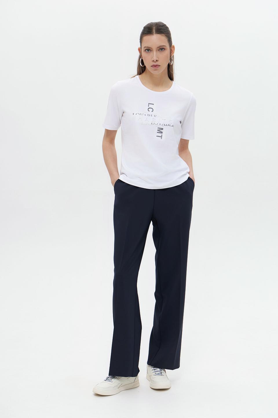 Футболка Lecomte с логотипом белая