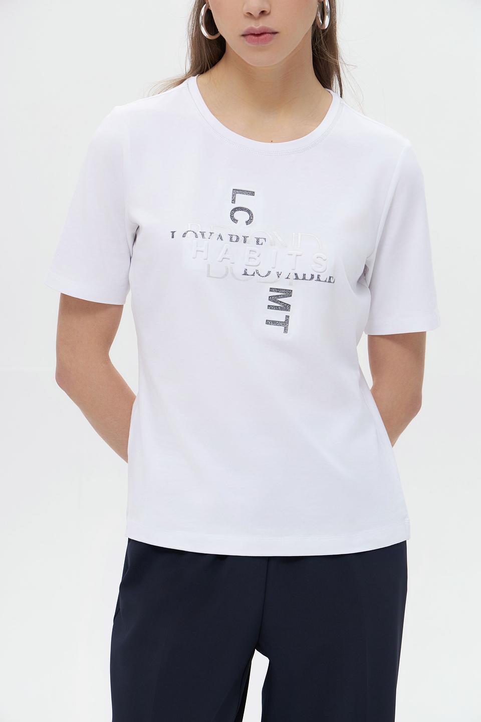 Футболка Lecomte с логотипом белая