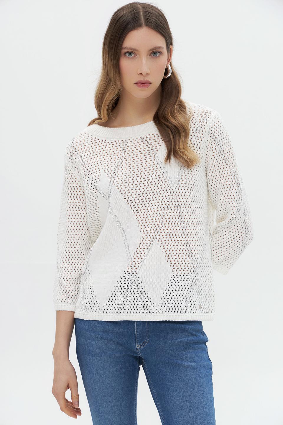 Пуловер Monari ажурный белый