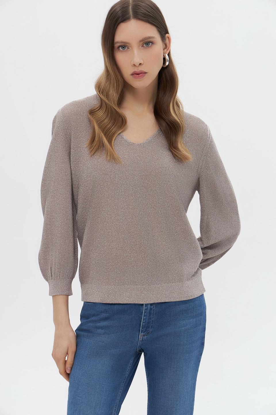 Пуловер Monari с рукавом-фонарик бежевый