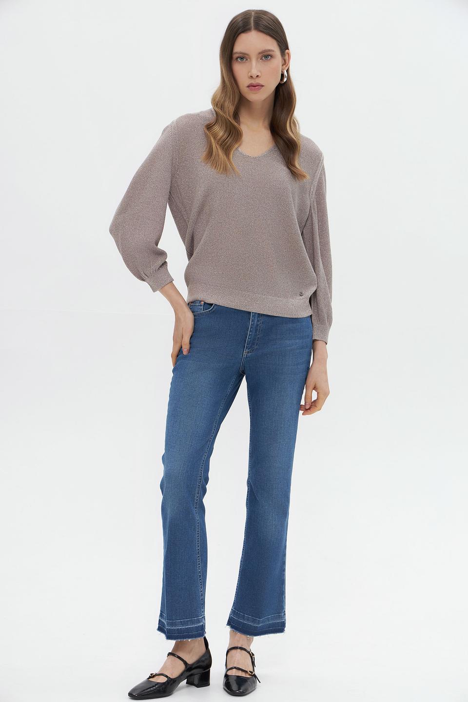 Пуловер Monari с рукавом-фонарик бежевый