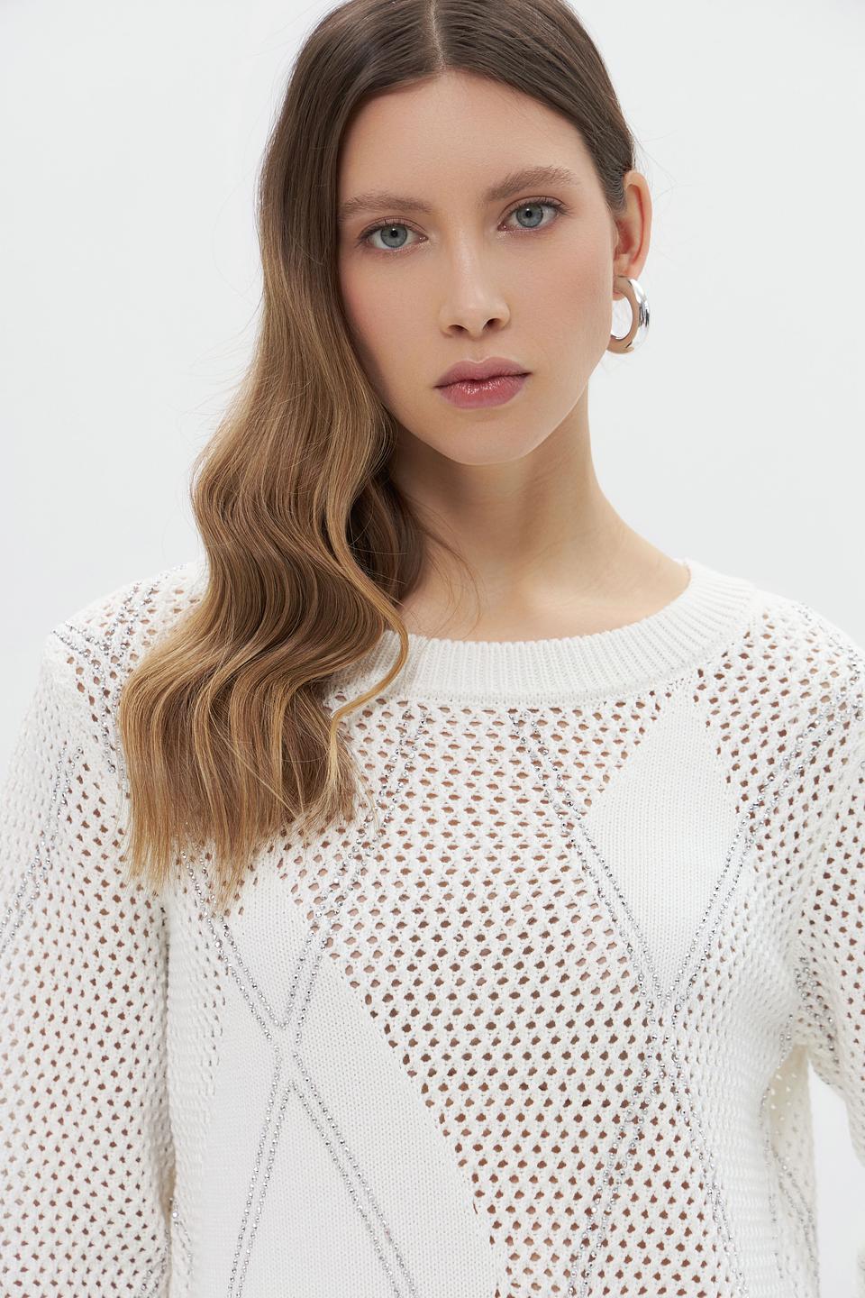 Пуловер Monari ажурный белый