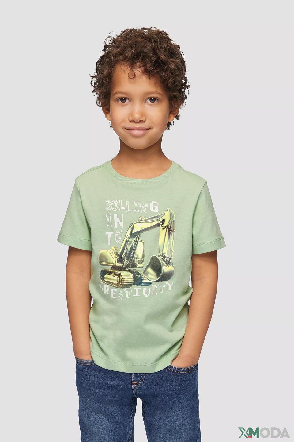 Футболка s.Oliver с экскаватором зелёная