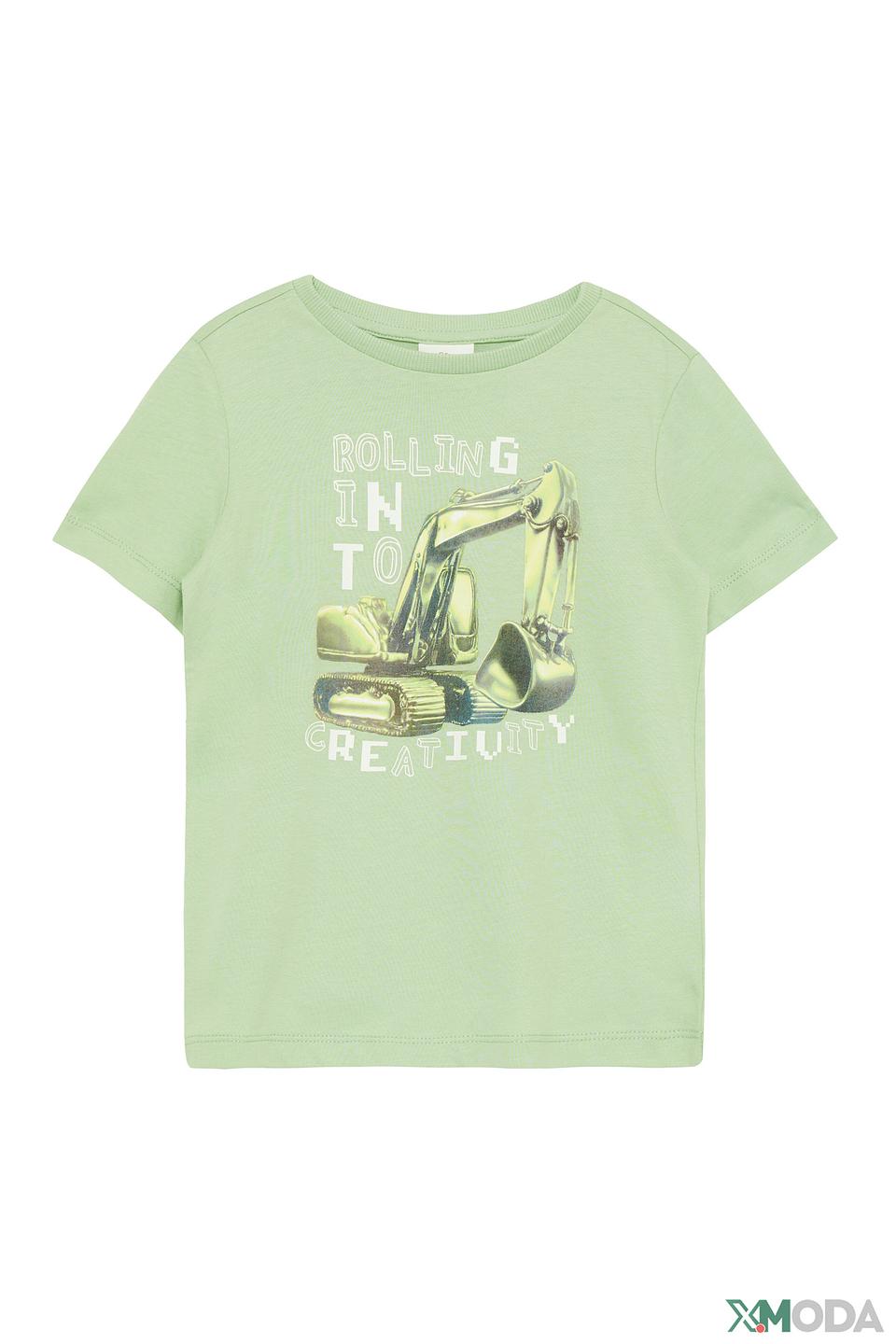 Футболка s.Oliver с экскаватором зелёная