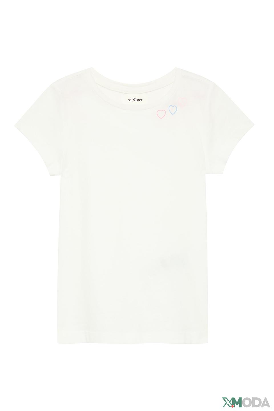 Футболка s.Oliver дев. с сердцами белый