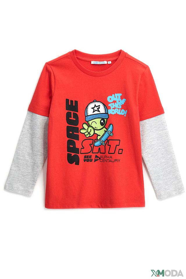 Лонгслив Original Marines красный с принтом