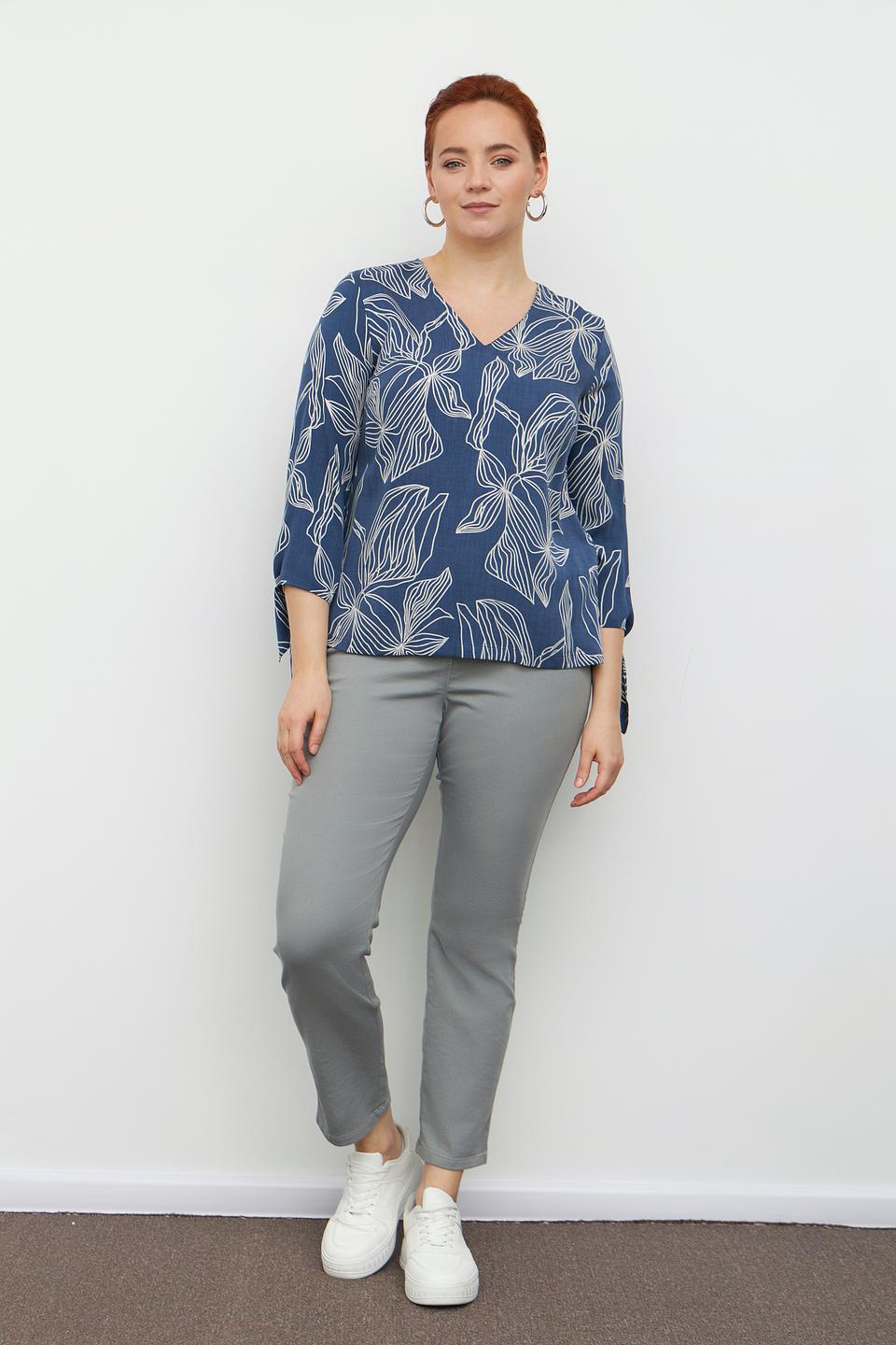 Блузка Toni collection с принтом синий