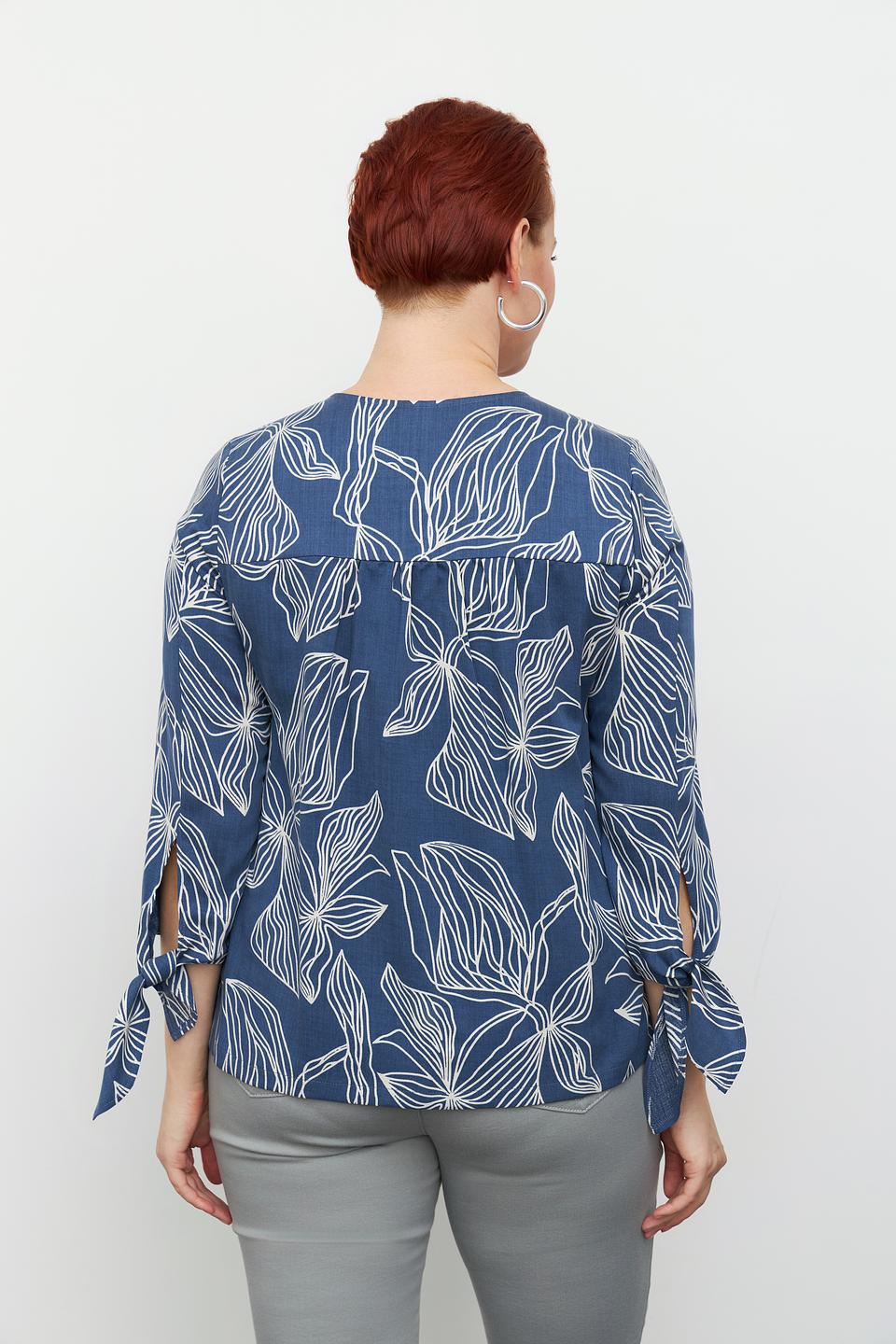 Блузка Toni collection с принтом синий