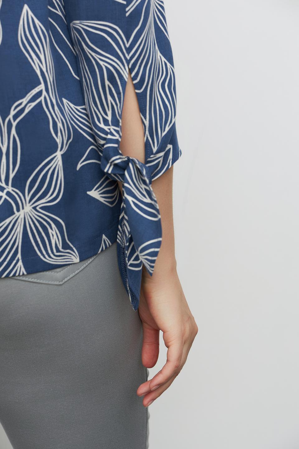 Блузка Toni collection с принтом синий