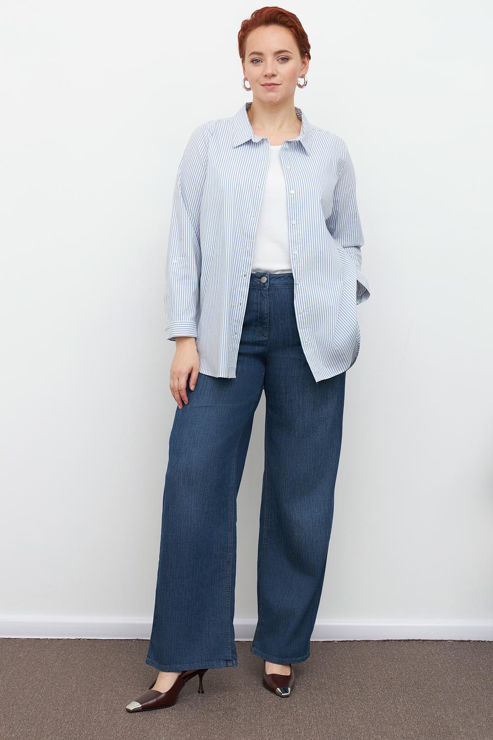 Рубашка Via Appia в полоску голубую