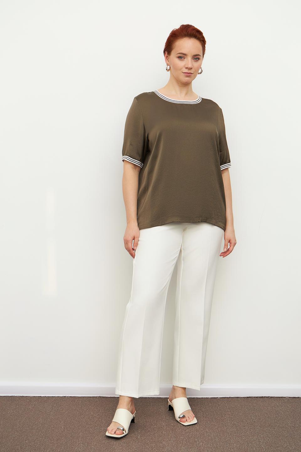Блуза Margittes с полоской хаки