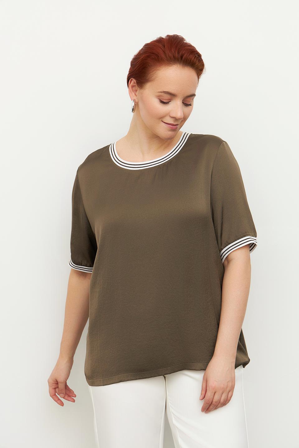 Блуза Margittes с полоской хаки