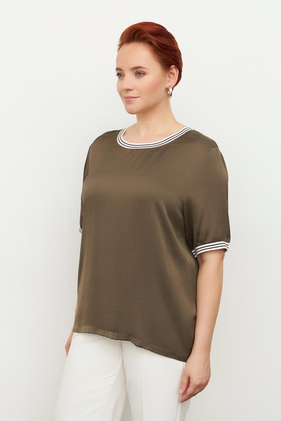 Блуза Margittes с полоской хаки