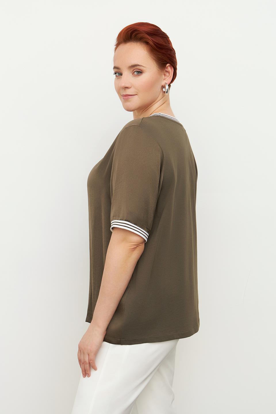 Блуза Margittes с полоской хаки