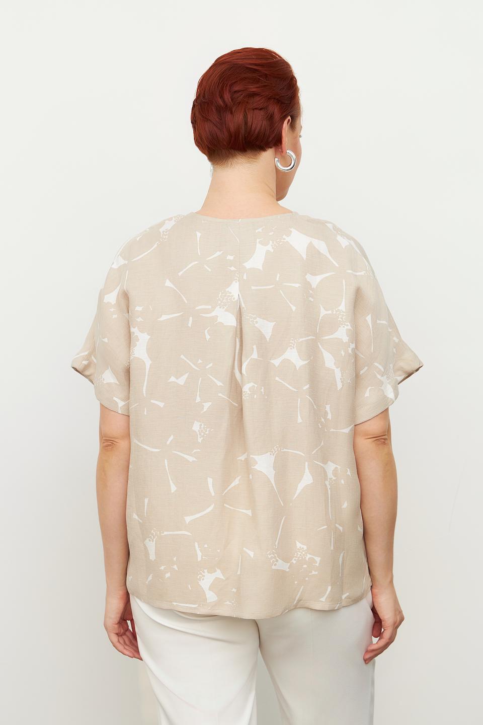 Блуза Margittes с принтом бежевая