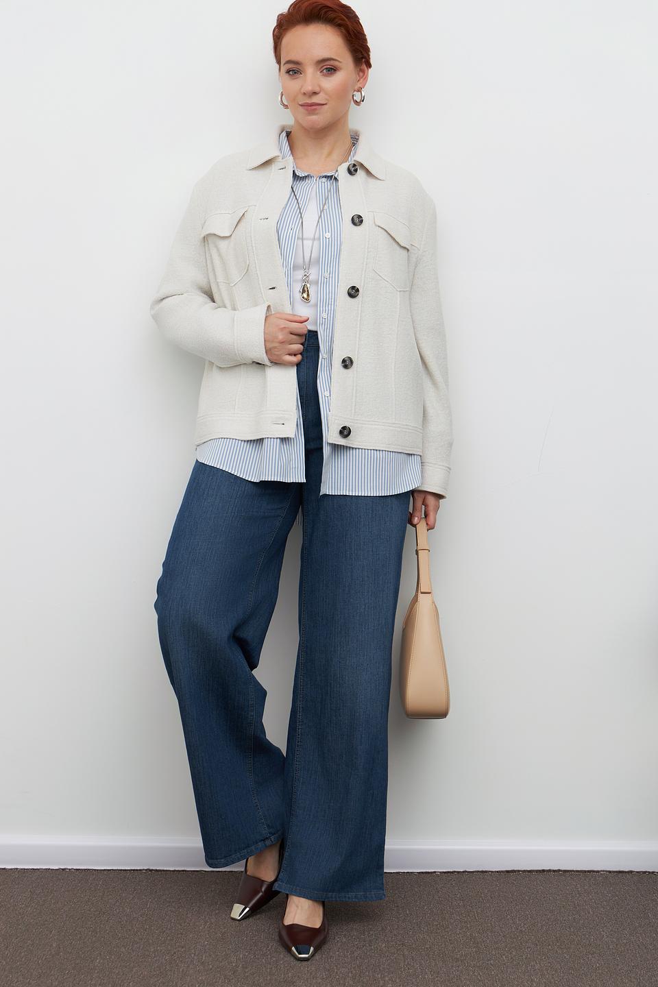 Жакет Lebek приталенный, молочный