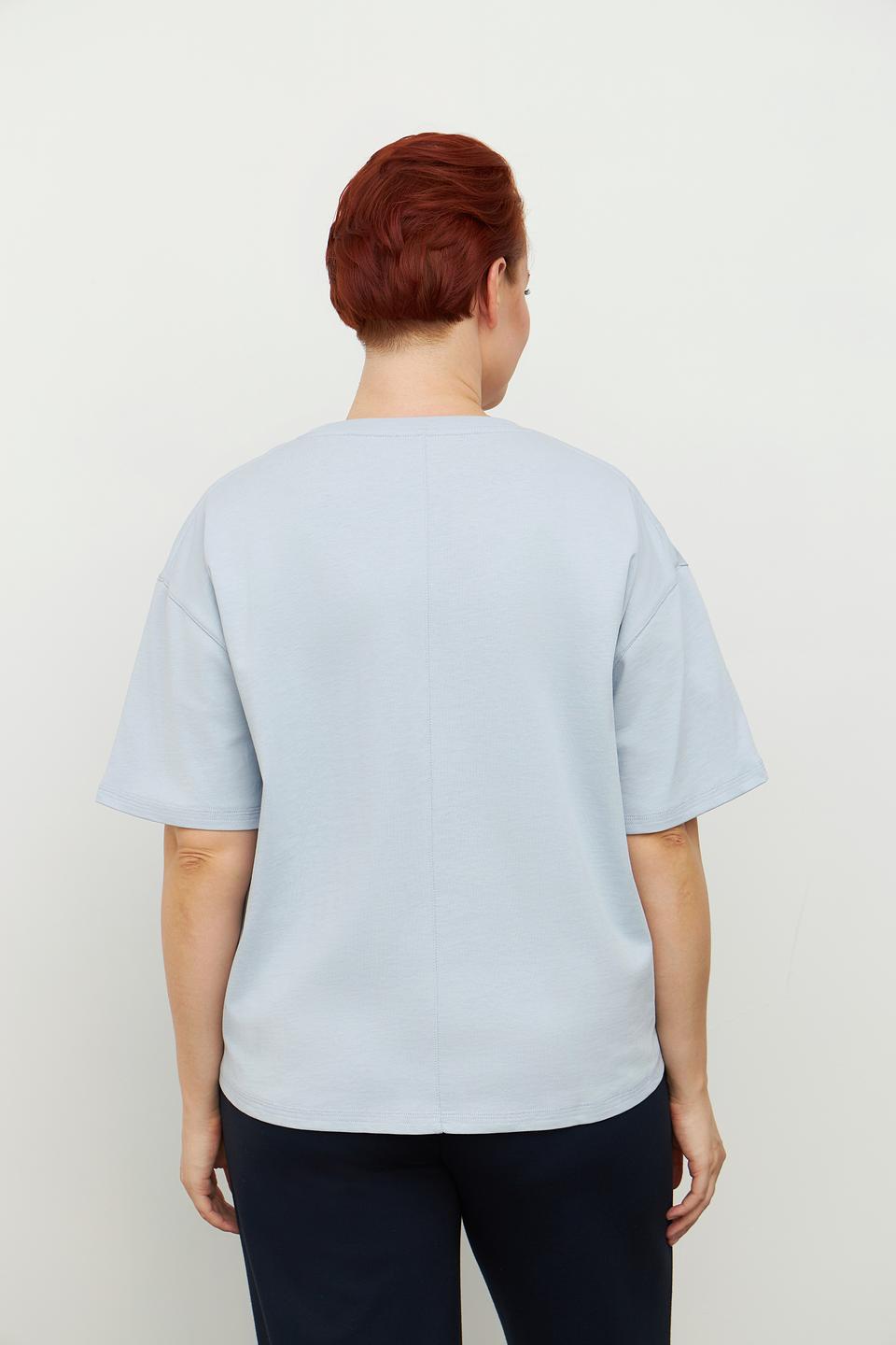 Футболка Luisa Cerano голубая с вышивкой