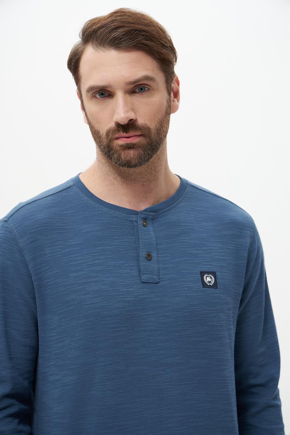 Лонгслив Lerros мужской синий с планкой