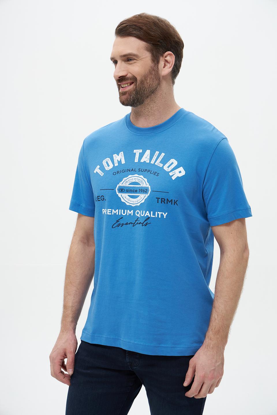 Футболка Tom Tailor с логотипом голубая