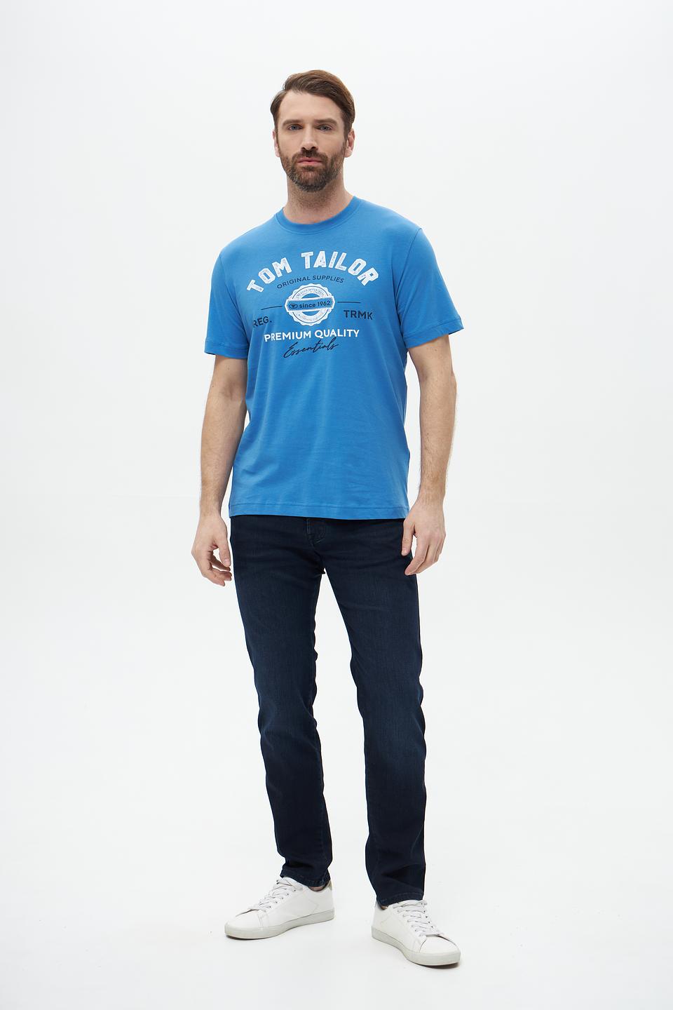 Футболка Tom Tailor с логотипом голубая