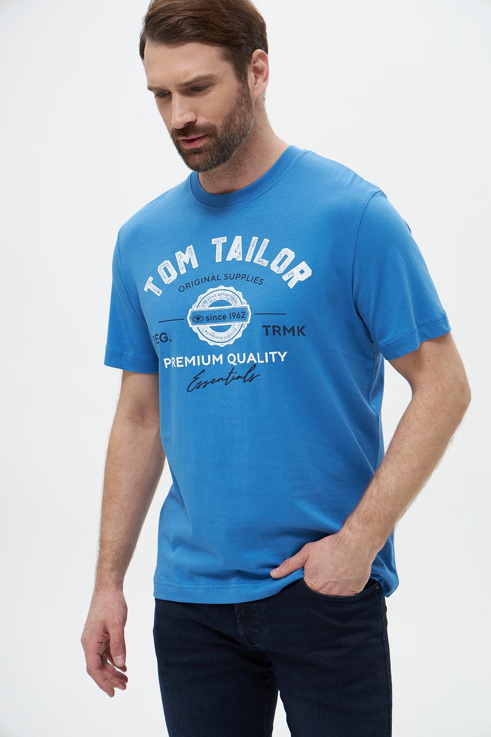Футболка Tom Tailor с логотипом голубая