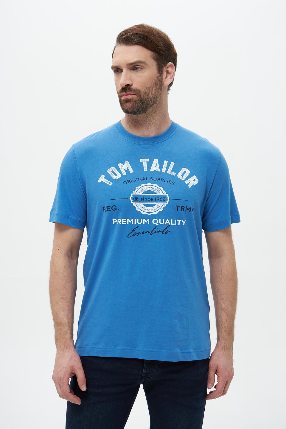 Футболка Tom Tailor с логотипом голубая