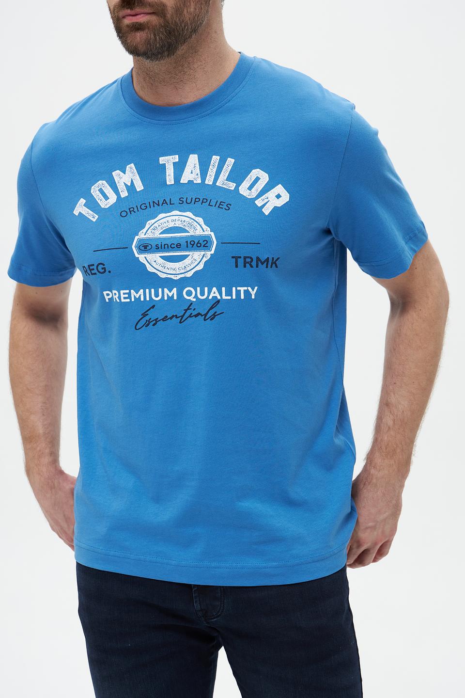 Футболка Tom Tailor с логотипом голубая