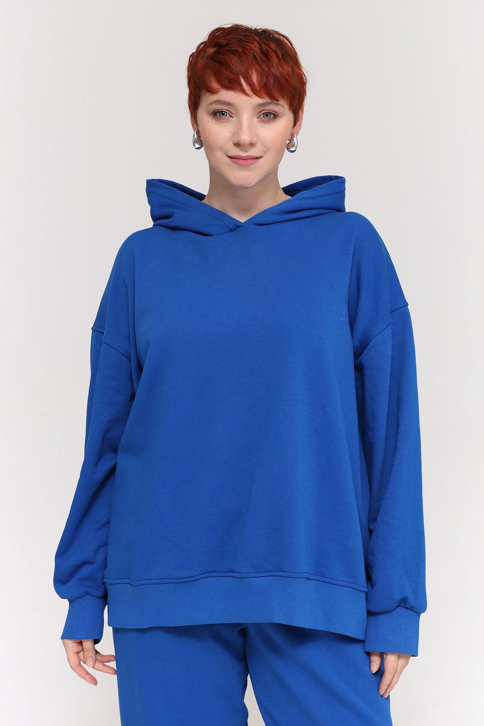 Пуловер Pezzo синий с капюшоном