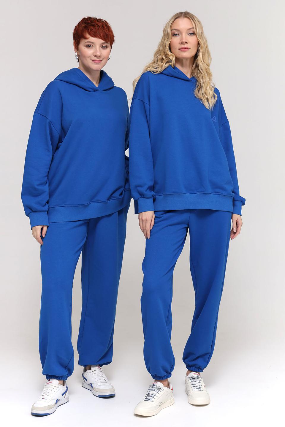 Пуловер Pezzo синий с капюшоном