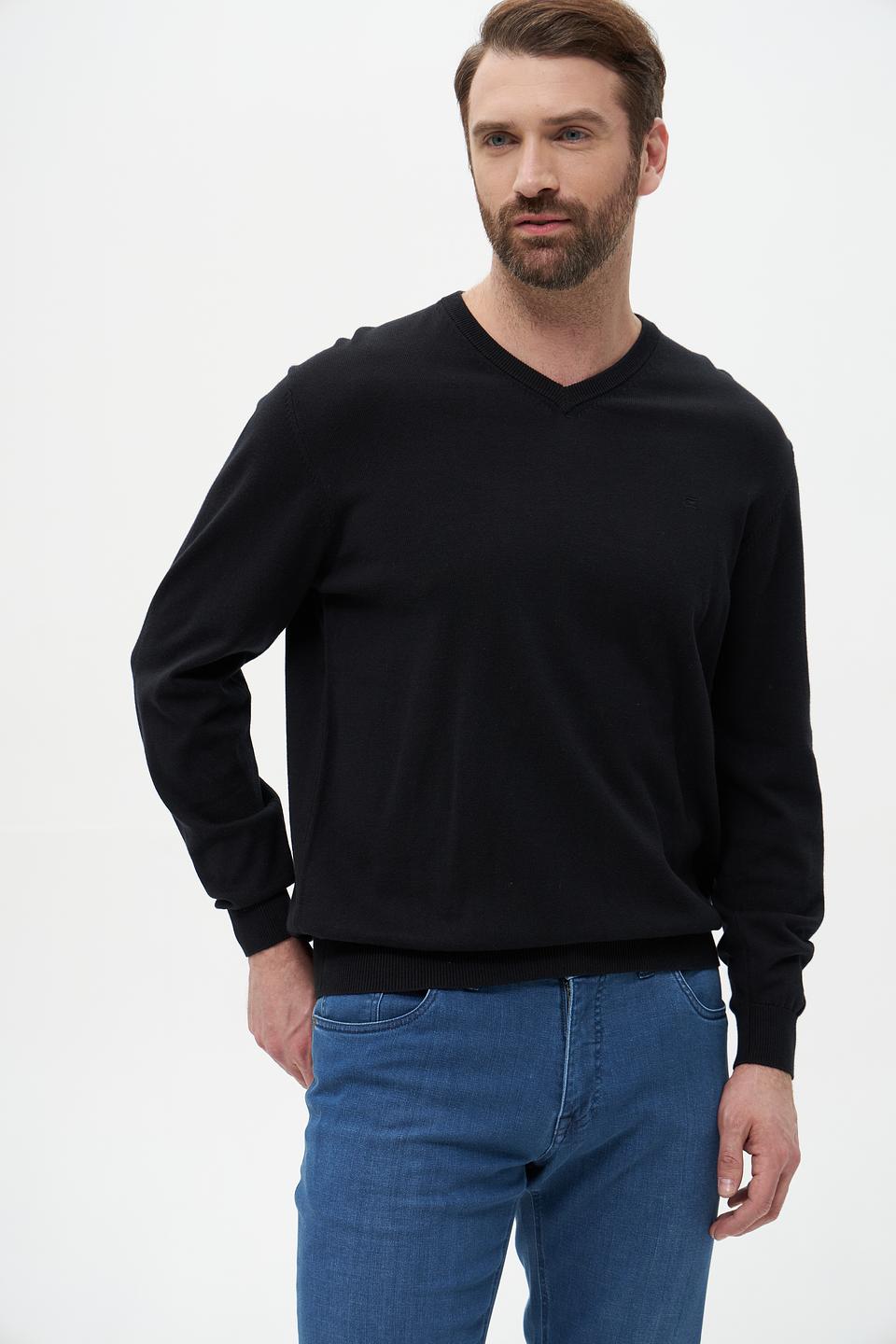 Джемпер Casa Moda V-образный чёрный