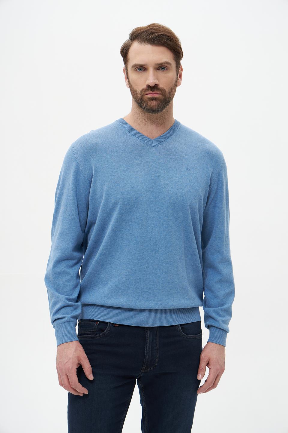 Джемпер Casa Moda V-образный голубой